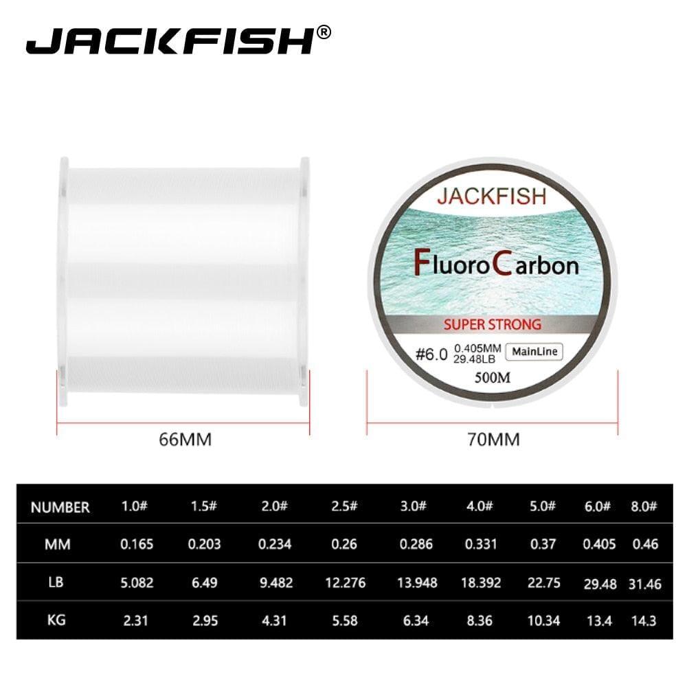 Linha de Pesca Jackfish 100% Fluorocarbon de Alta Resistência à Abrasão - 500 Metros Promoção linha pesca lojaidealgolden 