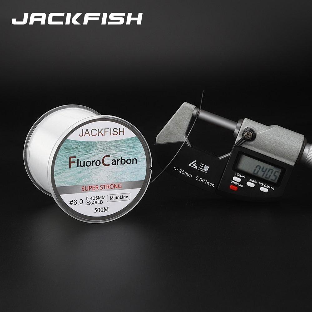 Linha de Pesca Jackfish 100% Fluorocarbon de Alta Resistência à Abrasão - 500 Metros Promoção linha pesca lojaidealgolden 