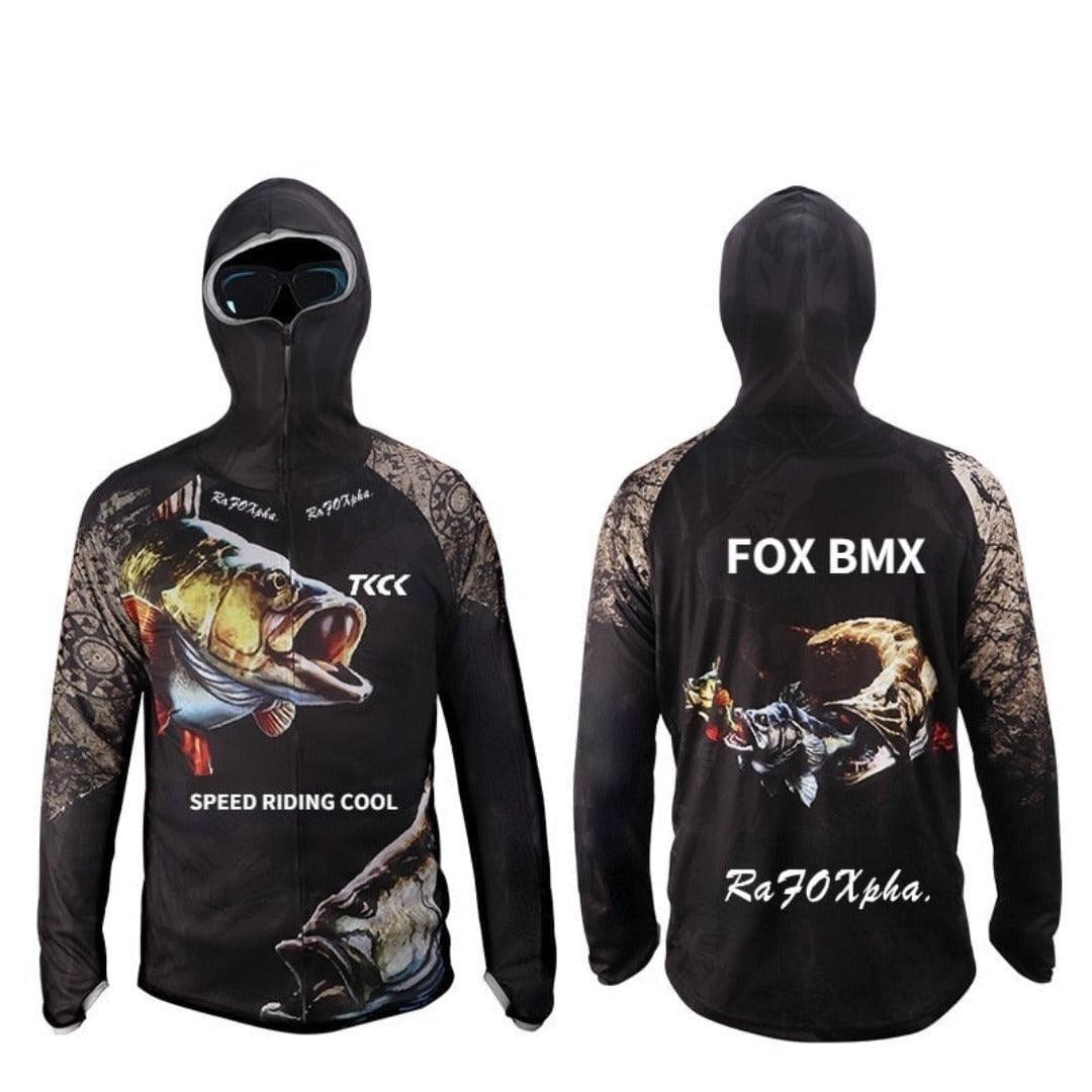 Roupas de pesca Com Capuz anti-uv secagem rápida, ventilação e protetor solar de mangas compridas, Designer Gráfico inovador, e Conforto Total 0 lojaidealgolden S Preto 