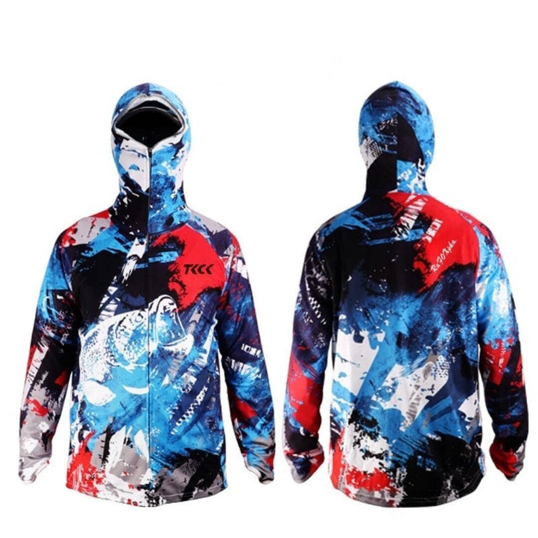 Roupas de pesca Com Capuz anti-uv secagem rápida, ventilação e protetor solar de mangas compridas, Designer Gráfico inovador, e Conforto Total 0 lojaidealgolden S Vermelho 